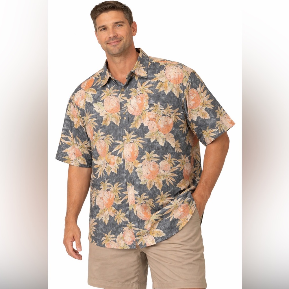 Cooke Street Hawaiian Men’s 2XL Shirt Pineapple Print 100% Cotton Aloha(A218)✨